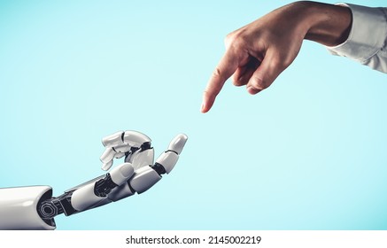 3D rendering artificial intelligence AI research of droid robot and cyborg development for future of people living. Digital data mining and machine learning technology design for computer brain. - Shutterstock ID 2145002219
