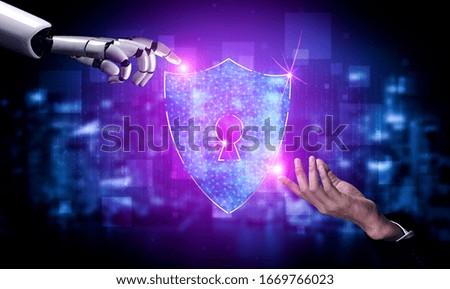 3D rendering artificial intelligence AI research of robot and cyborg development for future of people living. Digital data mining and machine learning technology design for computer brain.
