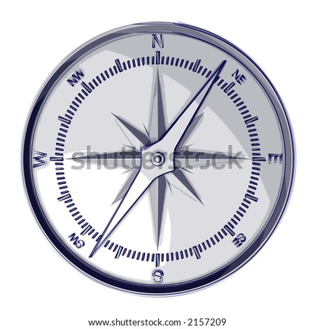 3d rendering of a compass, sketch style