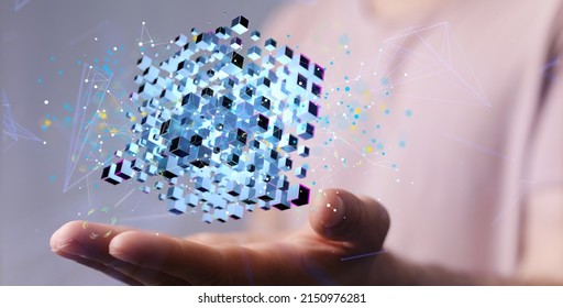 A 3D rendering of a  data Internet infrastructure concept  Abstract technology background 