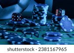 The 3d rendering of difference coloured casino chips