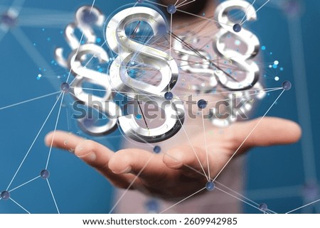3D rendering digital paragraph law symbol