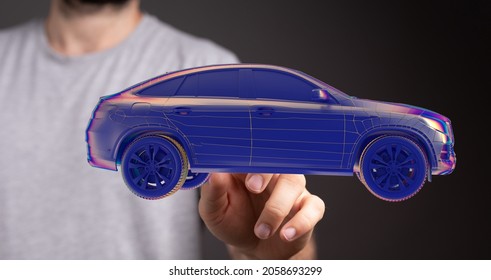 A 3D rendering of an Electromobility e-motion concept, Electro car