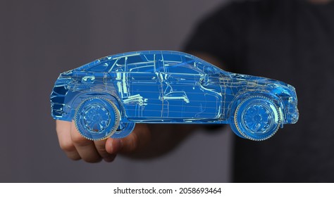 A 3D rendering of an Electromobility e-motion concept, Electro car
