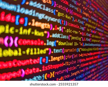 3d rendering. An electronic stock market display showing colorful numbers and percentages, representing financial data and trading information. Stock market. Computer html code on screen.