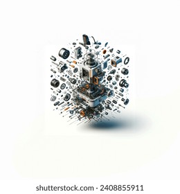 3d Rendering Exploded View Industrial Product Ai Generated Image 3d Rendering Exploded View Industrial Product Ai Generated Image