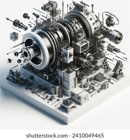 3d Rendering Exploded View Industrial Product Ai Generated Image 3d Rendering Exploded View Industrial Product Ai Generated Image