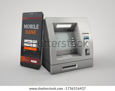 3d Rendering of Mobile online banking and payment concept. clipping path included