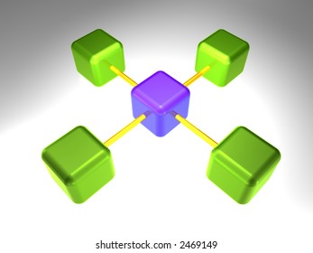 3d rendering of network diagram