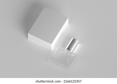 3d Rendering Of Perfume Packaging Mockup With Place For Design Top View With Place For Design