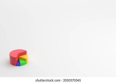 3D rendering pie chart and bar chart isolated on white background. Background for presentation.