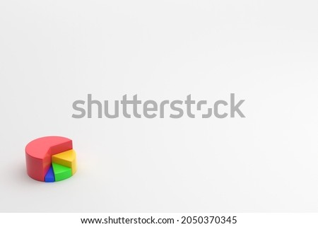 3D rendering pie chart and bar chart isolated on white background. Background for presentation.