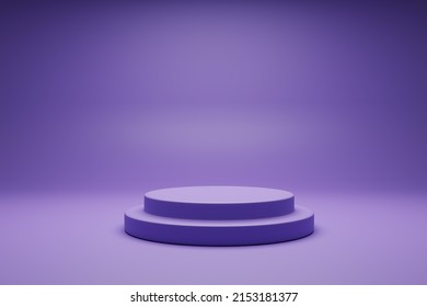 3D rendering purple colour minimal concept double cylinder pedestal or podium for product showcase display on empty background. 3D mockup illustration - Shutterstock ID 2153181377