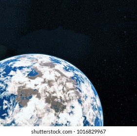 3D Rendering World Globe from Space. Earth. View of Earth From Space. Elements of this image furnished by NASA