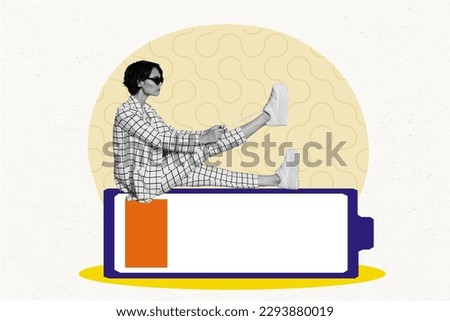 3d retro abstract creative artwork template collage of tired lady feeling exhausted isolated painting background