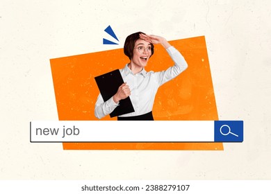 3d retro abstract creative collage of female head forehead search online new work look for job surrealism template metaphor artwork concept - Powered by Shutterstock