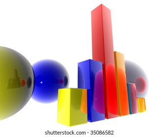 3d Shiny Finance Graph Illustration Render Stock Illustration 36664351 ...