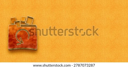 3D silver folder icon with data recovery backup arrow and flying elements