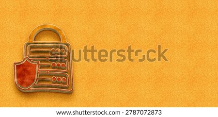 3D silver server rack icon enclosed in a padlock with cyber security shield