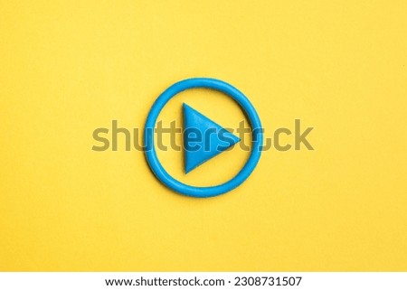 Similar – Image, Stock Photo 3d simple play button, 3d media play sign on yellow background. Plasticine object.