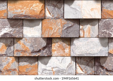 3D stone bricks background designs for elevation designs, natural bricks stone background designs for seamless pattern - Shutterstock ID 1949165641
