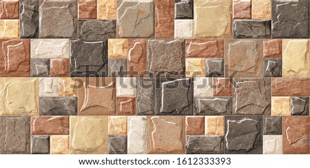 3d stone tiles for digital wall tiles tor b brown colour  stone Stock fotó © 
