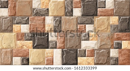 3d stone tiles for digital wall tiles tor b brown colour  stone Stock fotó © 