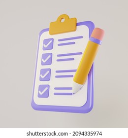 3d survey with check mark on clipboard - Shutterstock ID 2094335974