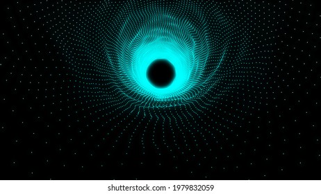 3D tunnel. Optical illusion. Digital technology. Big data vizualization. Analytical presentation. 3D rendering. - Shutterstock ID 1979832059