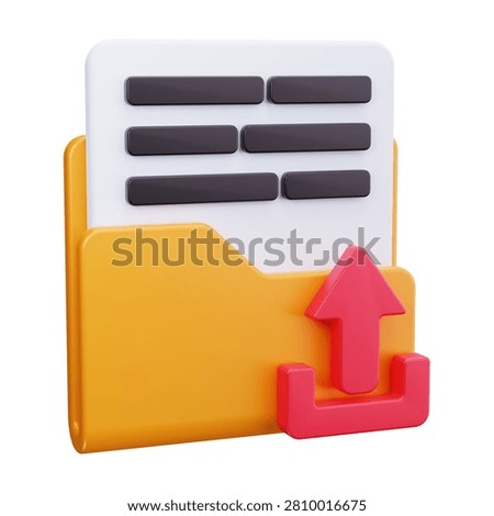 3D Upload Document Folder File Icon
