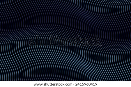 3D Vector wave lines pattern smooth curve flowing dynamic blue green gradient light isolated on black background for concept technology, digital, communication, science, music.