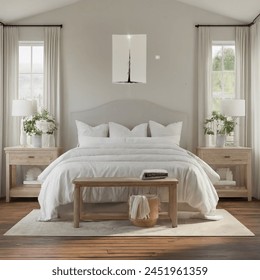 3d Visualization Pottery Barn Style Bedroom AI-generated image ...
