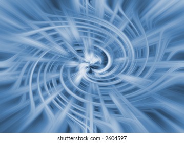 3d vortex spin / abstract background in blue shades