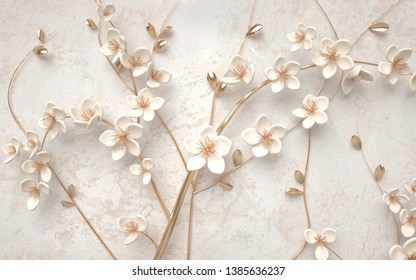 3d wallpaper of beautiful flower background - Shutterstock ID 1385636237