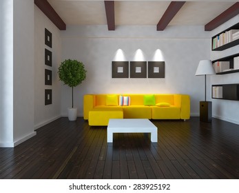 3d white room  - Shutterstock ID 283925192