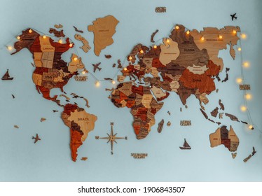 the word travel on a map
