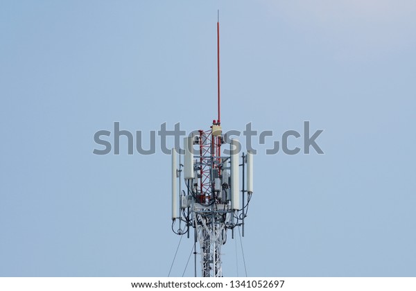 Cellular Base Station Base Transceiver Station Telecommunication Tower  Wireless Communication — Stock Photo © halukcigsar #316280100