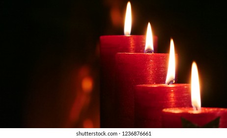 4 Burning Red Candles Right Position Stock Photo 1238706259 | Shutterstock
