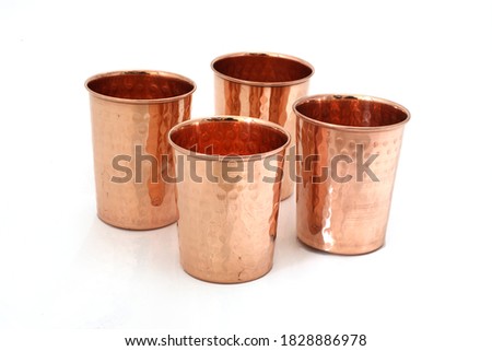 4 Copper Glass on white background 
