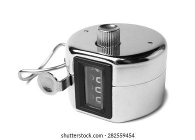 4 Digit Manual Mechanical Click Counter on white background