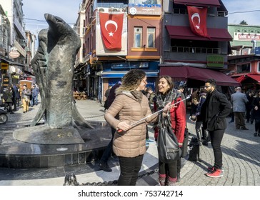 4 Feb 2017 Besiktas Carsi With Famous Eagle Sculpture Of Besiktas JK, Istanbul, Turkey