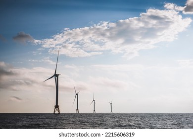 4 Off Shore Wind Turbines Of The Block Island Renewable Energy Farm