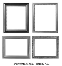 4 Silver Frame On White Background