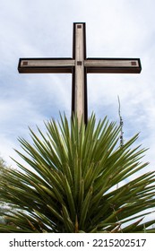 40 Foot Tall Wood And Iron Cross In West Texas Desert