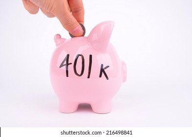 401  Savings Goal In A Pink Piggy Bank