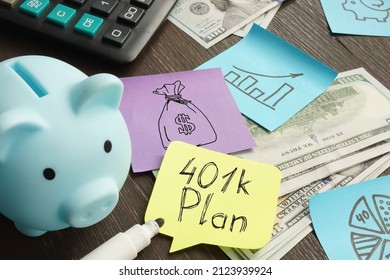 401k Plan Is Shown On A Business Photo. Retirement Savings. Graph Drawn