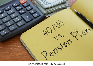 401k Vs Pension Plan Shown On Stock Photo 1777596503 | Shutterstock