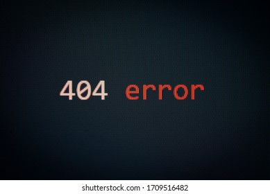 404 Error message on display screen black background data alert computer network system problem error software concept - selective focus