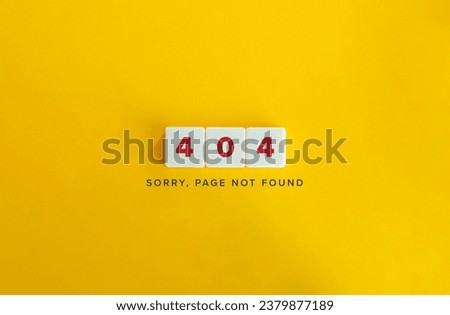 404 error page not found concept. Block letters on bright orange background.