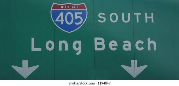 405 South To Long Beach Freeway Sign